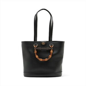 Gucci Handbag Diana Black Bamboo Leather